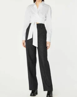 Femme Recc Chemise en Coton à nouer Adi blanche