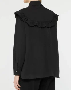 Best Galeries Lafayette Chemise en Coton bio Candy volant en plastron noire