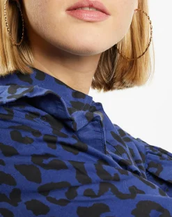 Femme Galeries Lafayette Chemise en Coton bio Candy imprimé léopard bleu/noir