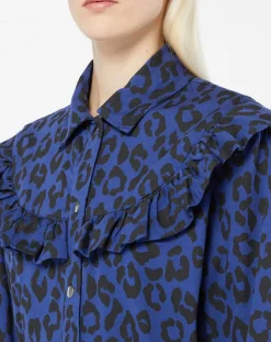 Femme Galeries Lafayette Chemise en Coton bio Candy imprimé léopard bleu/noir