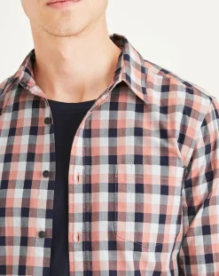 Dockers Chemise en Coton Bio Slim Alpha Icon à carreaux rouge/bleu/blanc