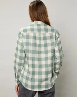 Femme Hartford Chemise en Flanelle Claudius à carreaux verte