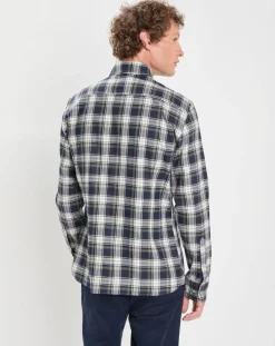 Homme Hackett London Chemise en Flanelle Héritage Tartan Ecosse vert/bleu