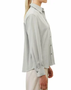 Femme Marc O'Polo Chemise en Flanelle manches ballons gris clair