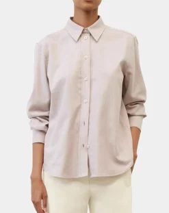 Femme Marc O'Polo Chemise en Flanelle manches ballons violet clair