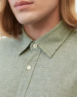 Homme Marc O'Polo Chemise en Flanelle Regular Fit micro carreaux verte