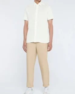 Discount Hackett London Chemise en Lin mélangé Slim Fit Polo Piqué écrue