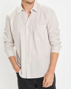 Discount Marc O'Polo Chemise en Popeline 100% Coton Bio Regular Fit vichy blanc/beige