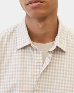 Discount Marc O'Polo Chemise en Popeline 100% Coton Bio Regular Fit vichy blanc/beige