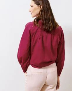Femme Caroll Chemise en Popeline Clarisse groseille