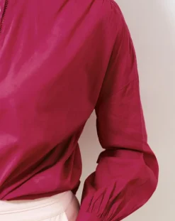 Femme Caroll Chemise en Popeline Clarisse groseille