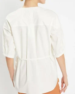 Femme Jodhpur Chemise en Popeline de Coton Bio Misto écrue