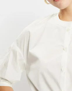 Femme Jodhpur Chemise en Popeline de Coton Bio Misto écrue