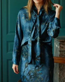 Sale Lauren Vidal Chemise en Soie mélangée Moon kyoto