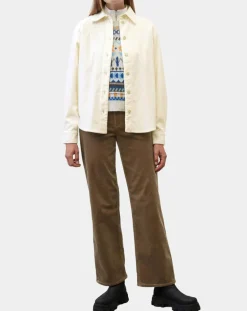 Online Marc O'Polo Chemise en Velours côtelé écrue