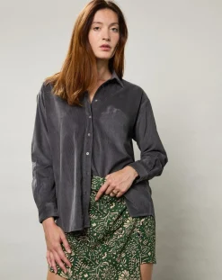 Femme Hartford Chemise en Velours Milleraie Cinema charbon