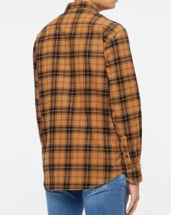 Clearance Replay Chemise en Velours Regular Fit Basic à carreaux marron/noir