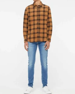 Clearance Replay Chemise en Velours Regular Fit Basic à carreaux marron/noir