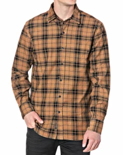 Clearance Replay Chemise en Velours Regular Fit Basic à carreaux marron/noir