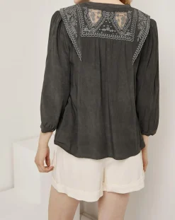 Femme See u Soon Chemise fluide 100% Bambou Rose noir délavé