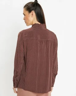 Femme Galeries Lafayette Chemise fluide col lavallière Gemma marron