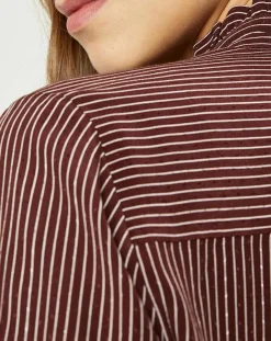 Femme Galeries Lafayette Chemise fluide col lavallière Gemma marron