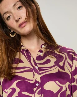 Discount Hartford Chemise fluide Coraz imprimée violette