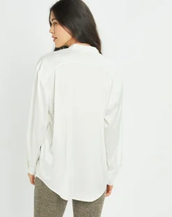 Femme Lauren Vidal Chemise fluide satinée Jena écrue