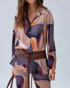 Sale Lauren Vidal Chemise fluide Store imprimée violette