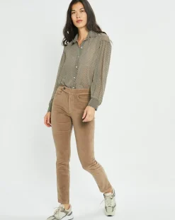 Sale Lauren Vidal Chemise fluide Store imprimée square noir/beige