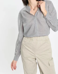 Hot Marc O'Polo Chemise imprimée blanc/bleu