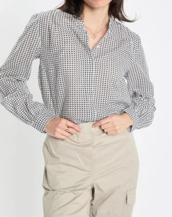 Hot Marc O'Polo Chemise imprimée blanc/bleu