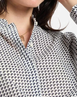 Hot Marc O'Polo Chemise imprimée blanc/bleu