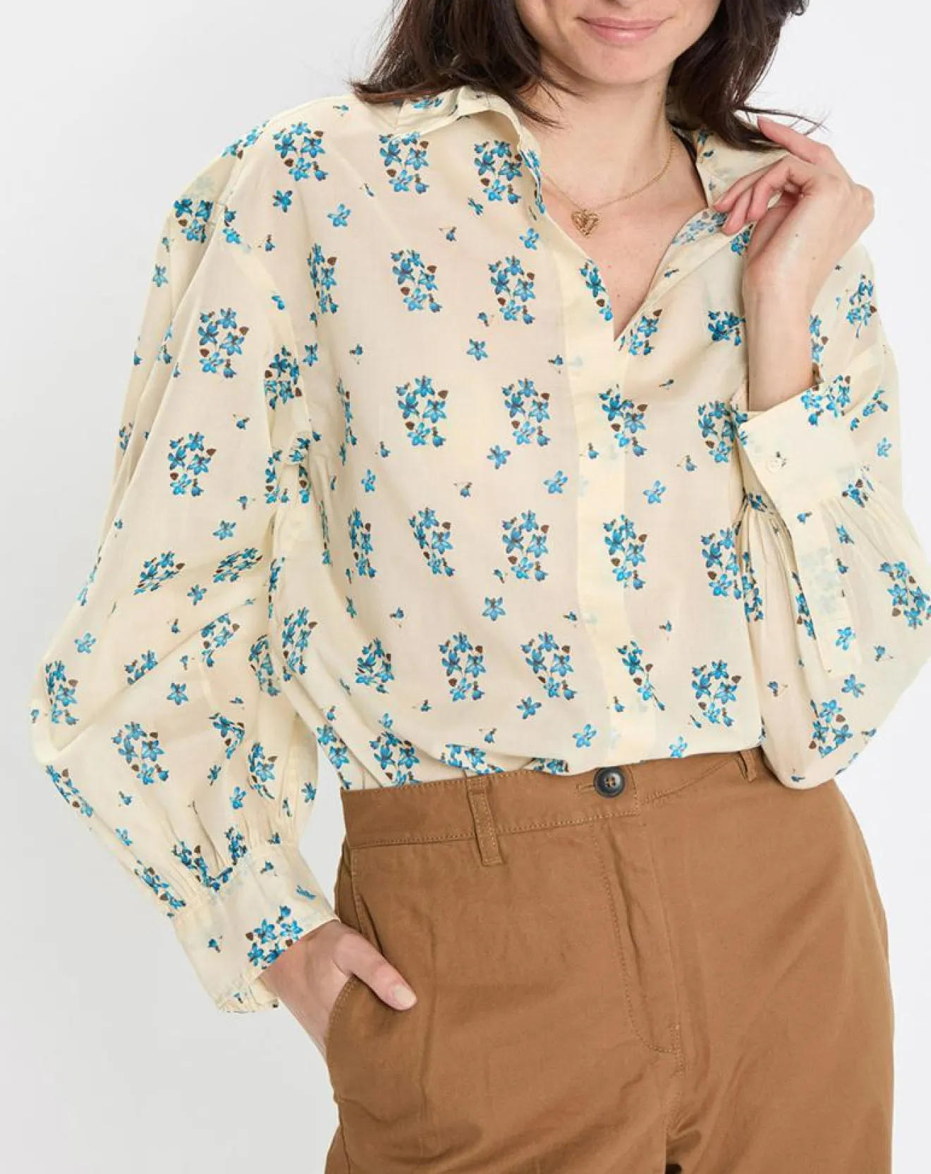 Online Marc O'Polo Chemise imprimée blanc/bleu