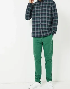 Homme Cuisse de Grenouille Chemise Indecis à carreaux vert/bleu marine/gris