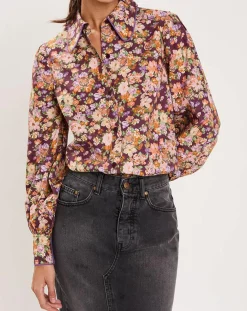 Outlet Manoush Chemise Liberty Fauve imprimée cerise noire/multicolore