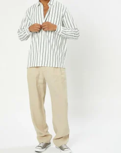 Marc O'Polo Chemise manches longues Rayée Poche blanc/noir