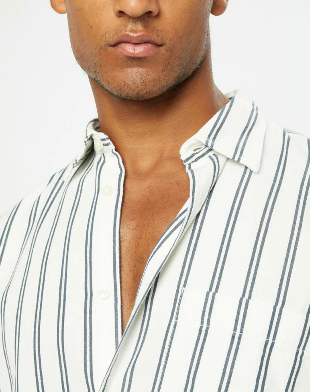 Marc O'Polo Chemise manches longues Rayée Poche blanc/noir