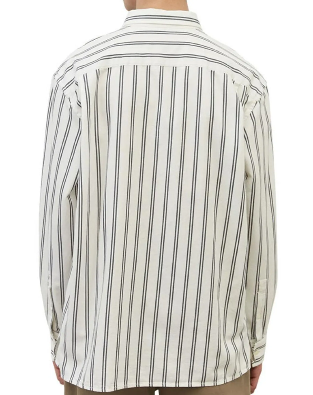 Marc O'Polo Chemise manches longues Rayée Poche blanc/noir