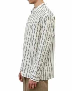 Marc O'Polo Chemise manches longues Rayée Poche blanc/noir