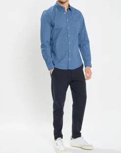 Outlet Marc O'Polo Chemise Micro Motif Velours bleu foncé