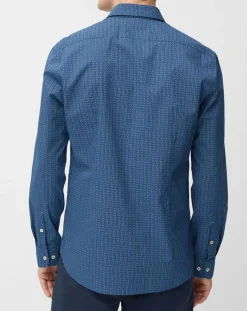 Outlet Marc O'Polo Chemise Micro Motif Velours bleu foncé