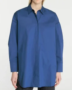 Femme Galeries Lafayette Chemise oversize en Coton Rodez bleu foncé