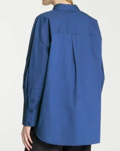 Femme Galeries Lafayette Chemise oversize en Coton Rodez bleu foncé