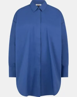 Femme Galeries Lafayette Chemise oversize en Coton Rodez bleu foncé