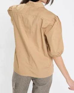 Marc O'Polo Chemise paperbag pinces manches 3/4 beige