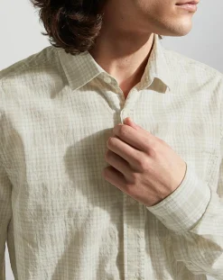 Homme Galeries Lafayette Chemise Picaro 2 ml caro beige/blanc