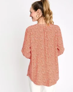 Femme Esprit Chemise print micro fleurs orange