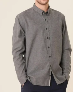 Discount Harris Wilson Chemise regular en Flanelle Leroy gris chiné