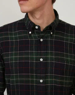 Best Hartford Chemise regular en Flanelle Pitt à carreaux vert/marine